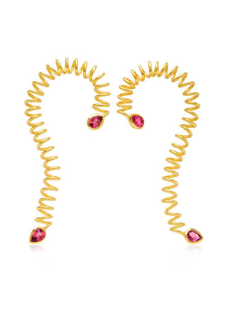 Pink Tourmaline Sea Drop Earrings