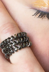 Black Rhodium Wave Ring