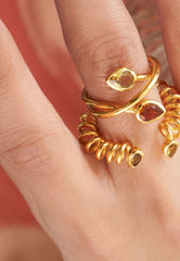 Orange & Yellow Tourmaline 360 Ring