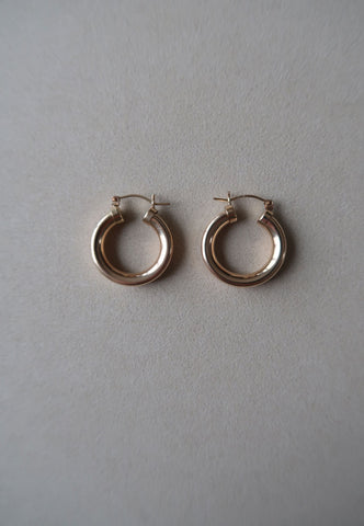 Chunky Gold Tube Hoops