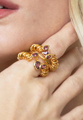 Pink Tourmaline Curl Ring
