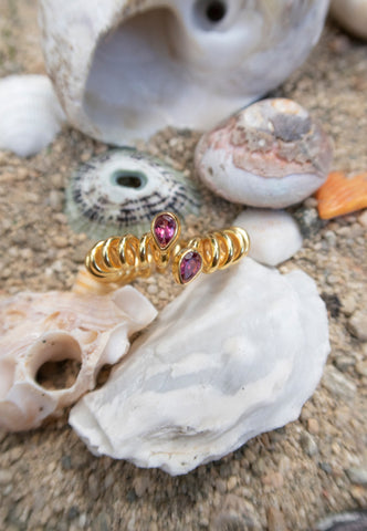 Pink Tourmaline Curl Ring
