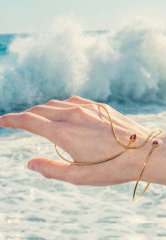 Pink Tourmaline Trident Hand Piece