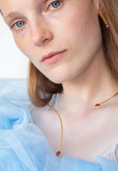 Pink Tourmaline Hang Loose Choker Necklace