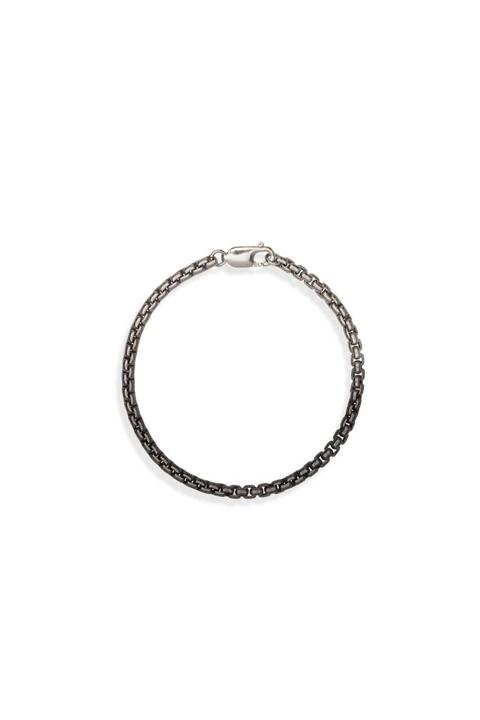 Silver & Black Rhodium Ombre Box Chain Bracelet