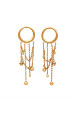 11K Gold Vermeil Lunar Eclipse Diamond Hoop Earring