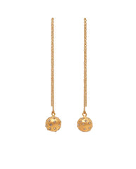 11K Gold Vermeil Gray Diamond Comet Threader Earrings