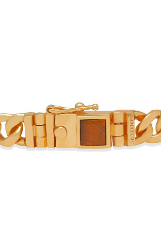 Gold Tiger’s Eye Bon Bon Curb Chain Bracelet