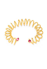 Pink Tourmaline Curl Cuff Bracelet