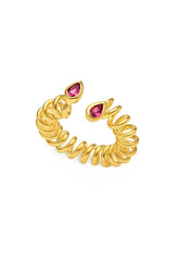 Pink Tourmaline Curl Ring