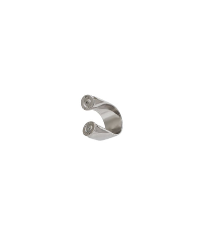 GRAY DIAMOND 223 REM DOUBLE BULLET RING - STERLING SILVER