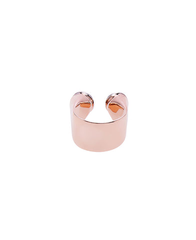 223 REM DOUBLE BULLET RING- TWO TONE ROSE GOLD AND SILVER