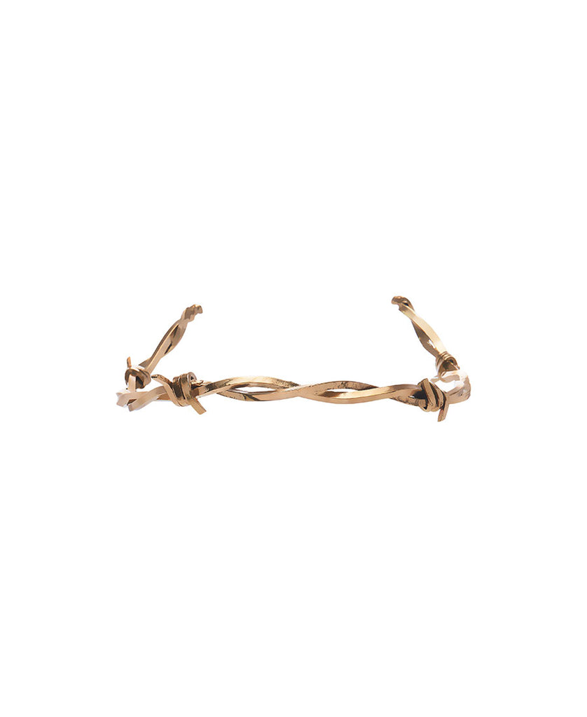 Barbed wire open collar necklace - Polished Brass