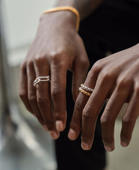 Gold & Silver Ombre Box Chain Ring