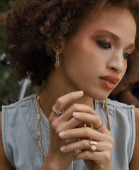 Gold & Silver Ombre Box Chain Ring