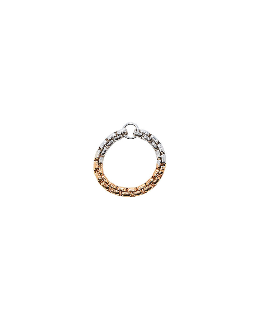 Gold & Silver Ombre Box Chain Ring