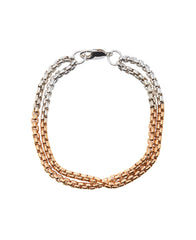 Gold & Silver Ombre Box Chain Bracelet