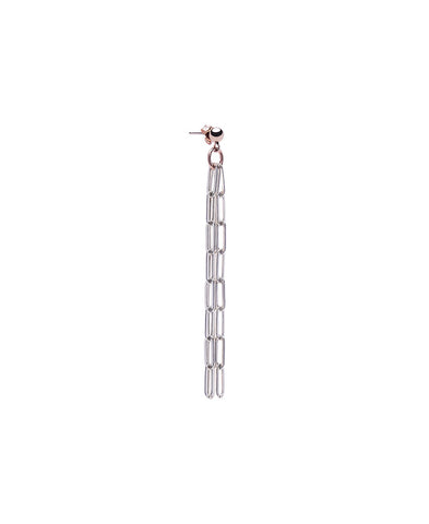 Mini link TRI -chain drop earring - SILVER
