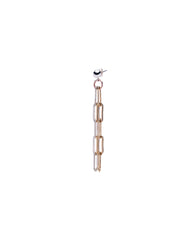 Duo Link chain earring - GOLD AND SILVER