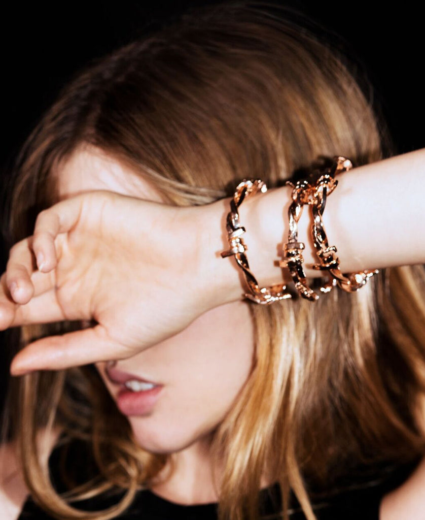 Barbed Wire cuff Bracelet Rose Gold