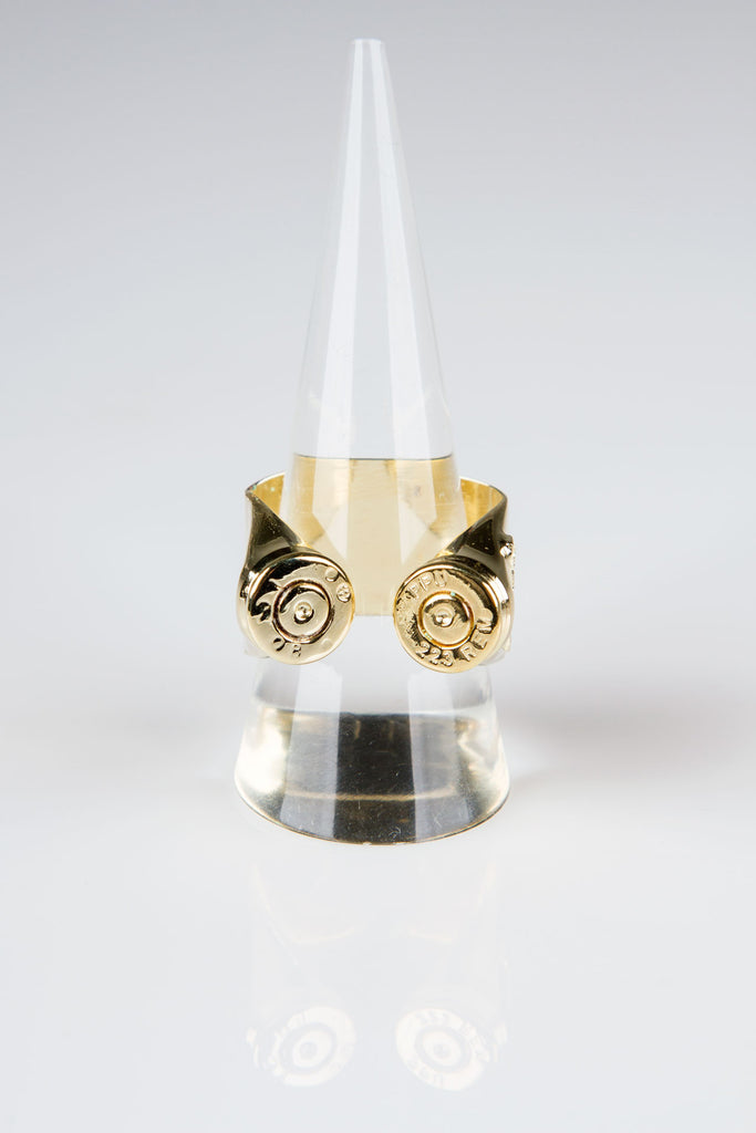 223 REM Double Bullet Ring- 10 Karat Gold