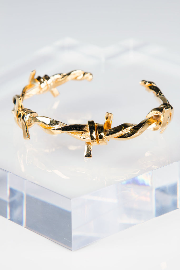 Barbed Wire cuff Bracelet -18K Gold – Armature