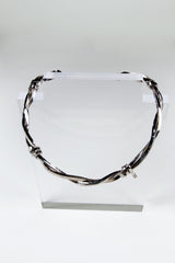 Barbed Wire Open collar Necklace - Rhodium