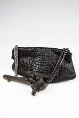 Lambskin Leather Bone Handle Shoulder Bag