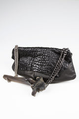 Lambskin Leather Bone Handle Shoulder Bag