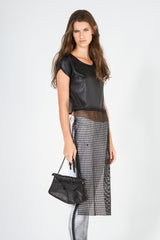 Low High Grid Lace Top