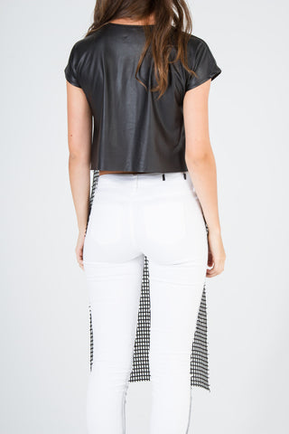 Low High Grid Lace Top