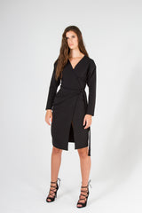 Silk Crêpe Old Hollywood Wrap Dress