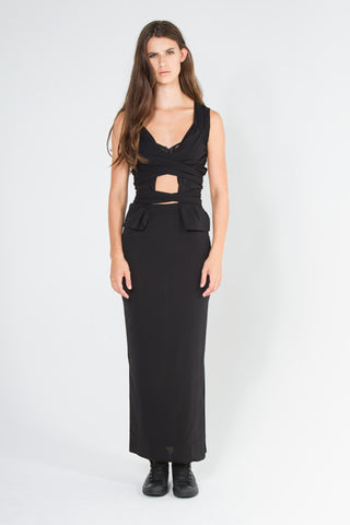 Stretch Silk Wrap Top