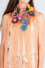 Lace Flower Fringe Collar Necklace