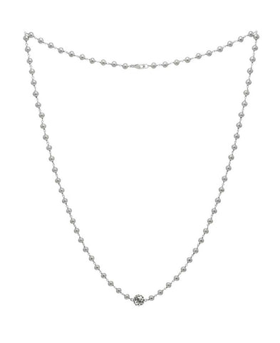 Gray Diamond Zodiac Rosary Bead Necklace