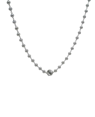 Gray Diamond Zodiac Rosary Bead Necklace