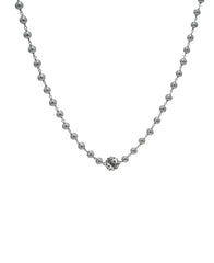 Gray Diamond Zodiac Rosary Bead Necklace