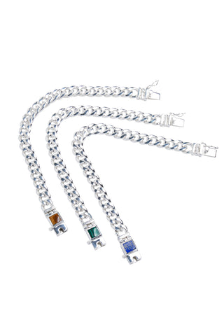 Lapis Lazuli Bon Bon Curb Chain Bracelet