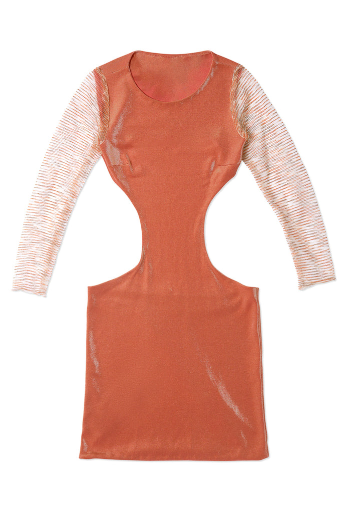 Twisted Tulle Cutout Mini Dress