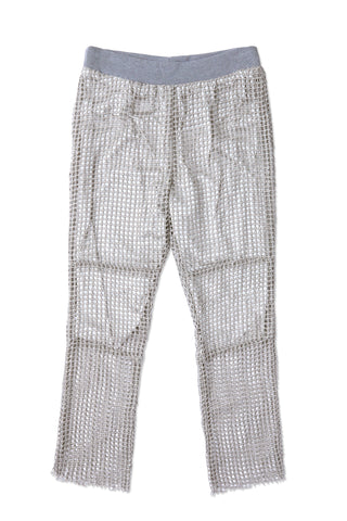 Silver Sequin Crochet Knit Pant